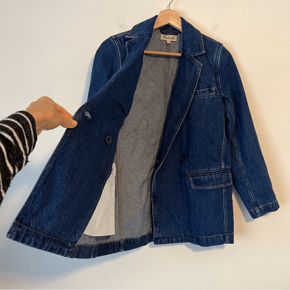Madewell Denim Blazer Size XXS Oversized Relaxed Fit
