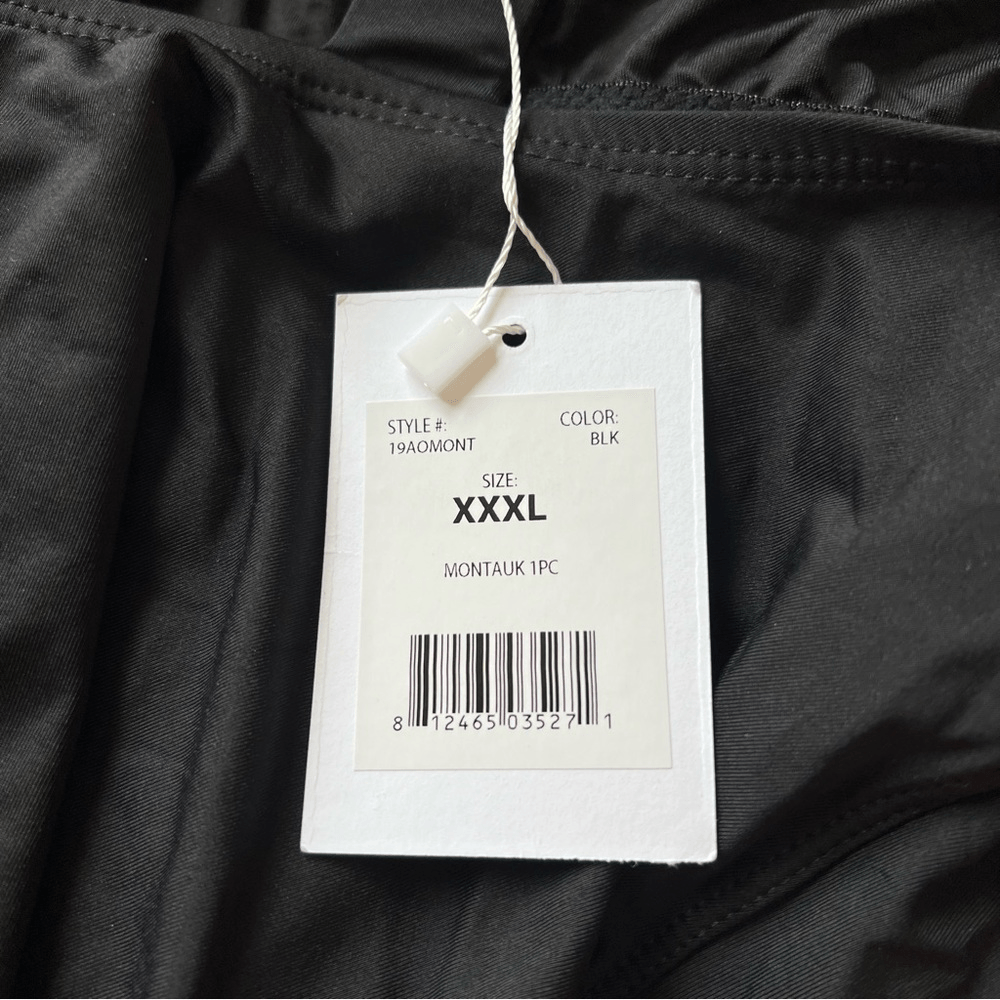 Andie Montauk Black Low Back One Piece Swimsuit NEW Size XXXL High Neck