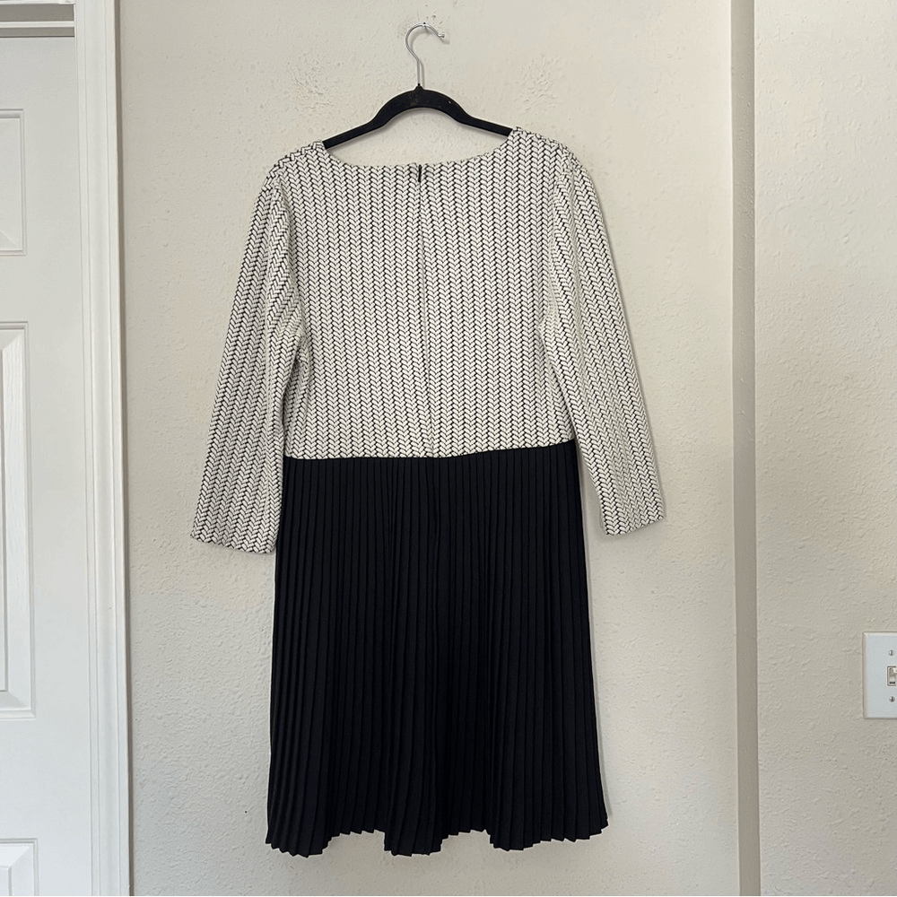 Ganni Anthropologie Jacquard Jersey Knife Pleated Dress Size Large