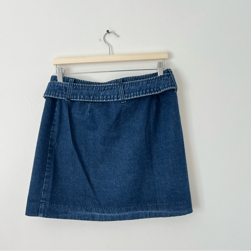 Ralph Lauren Denim Wrap Mini Skirt Size 10 Vintage Y2K 100% Cotton