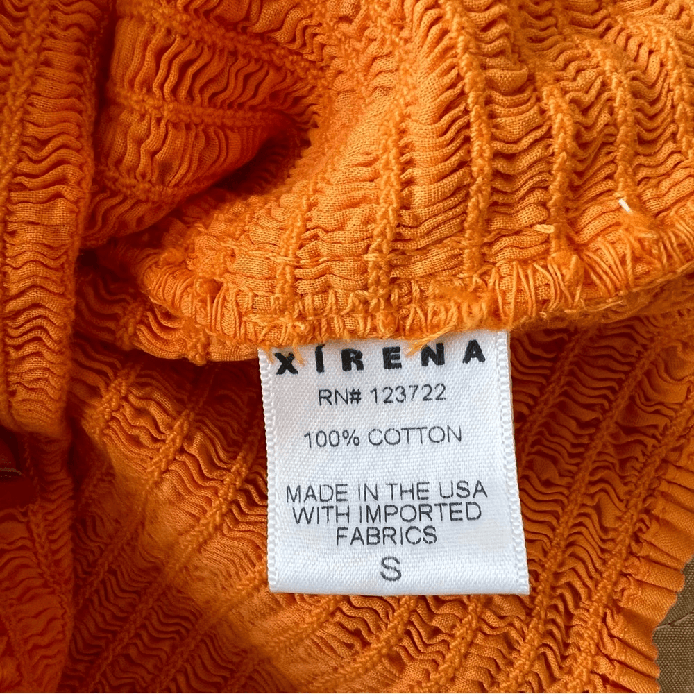 Xirena Issa Smocked Crop Top NEW in Orange Size Small