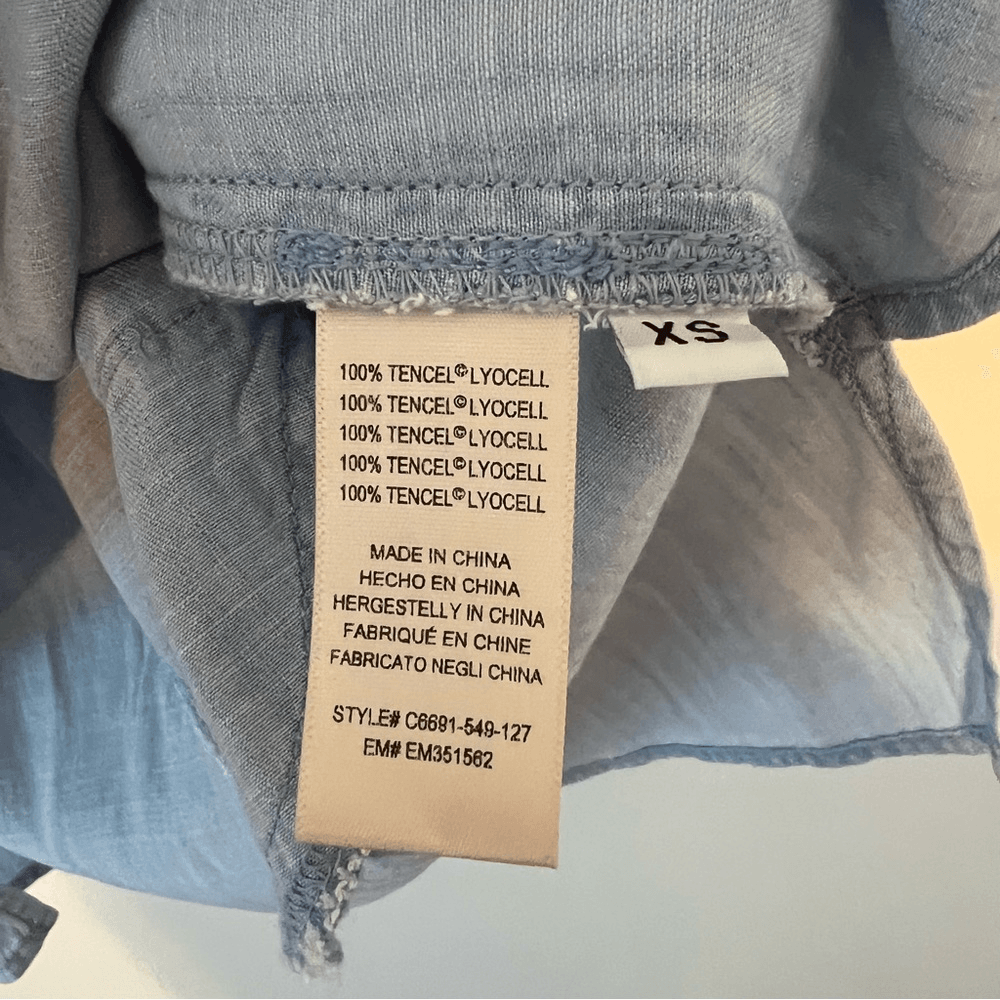 Cloth & Stone Sleeveless Chambray Blue Dress Size XS 100% Lyocell Tencel