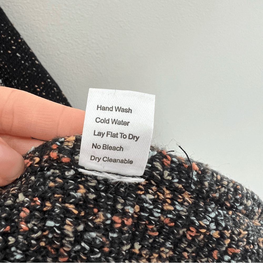 Ming Wang Black Open Front Cardigan Plus Size 3X Confetti Colorful Waterfall