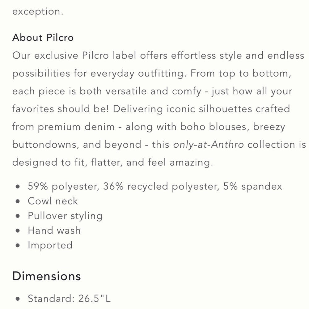 Anthropologie Pilcro Cowl Neck Sweater Aqua NEW Size Small