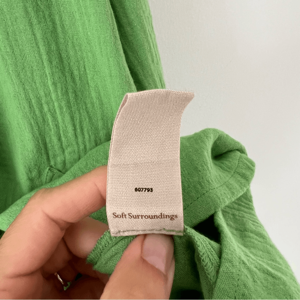 Soft Surroundings Santorini Gauze Tunic Pullover Shirt NEW Size Large in Green