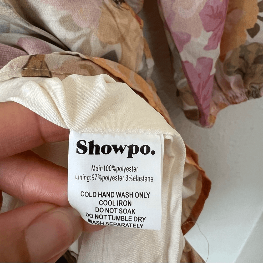 Showpo Floral Grizela Mini Dress NEW Size 12 Pink Long Sleeves