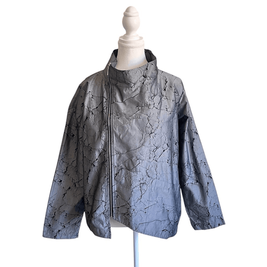 Sun Kim Gray Lightweight Asymmetrical Jacket Size Large