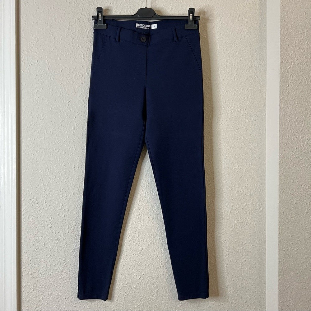 Betabrand Navy Blue Classic Skinny Leg Yoga Dress Pants Women's Size Small