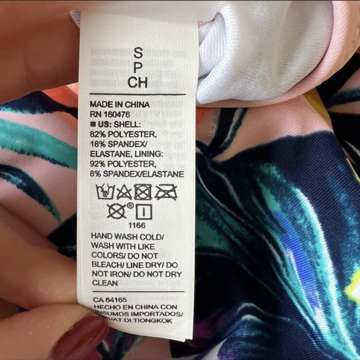 Old Navy Square Neck One Piece Tropical Floral Print Swimsuit NEW Size Small