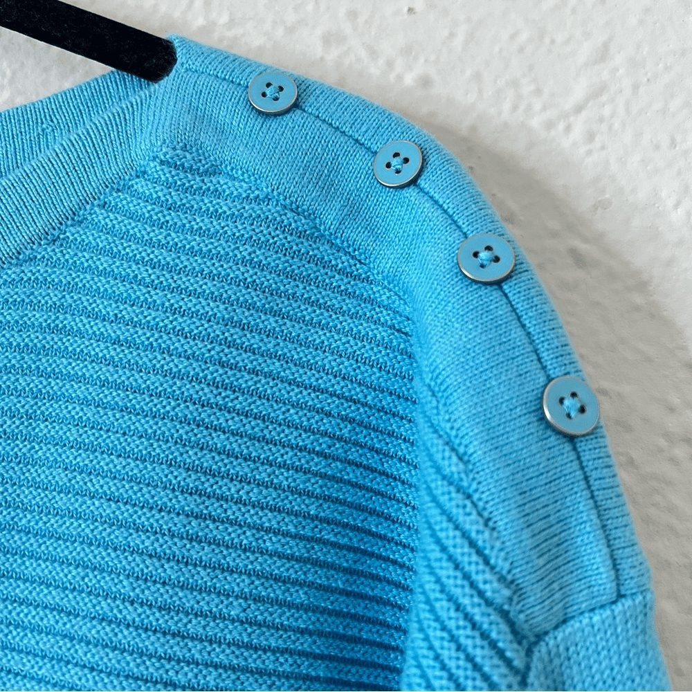 Talbots Boat Neck Sweater in Blue Size X Cotton Blend