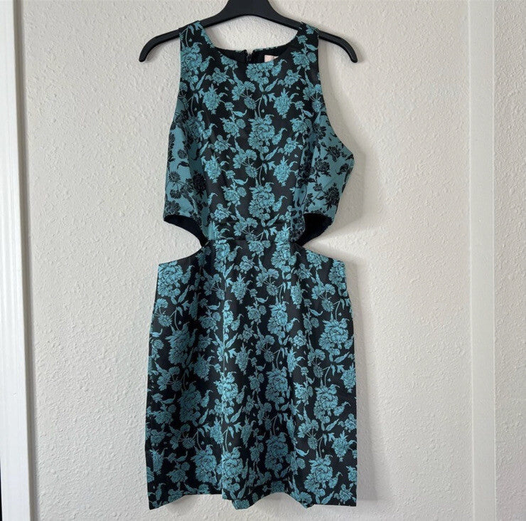 Anthropologie Hutch Floral Jacquard Cut-Out Mini Dress NEW Size 10
