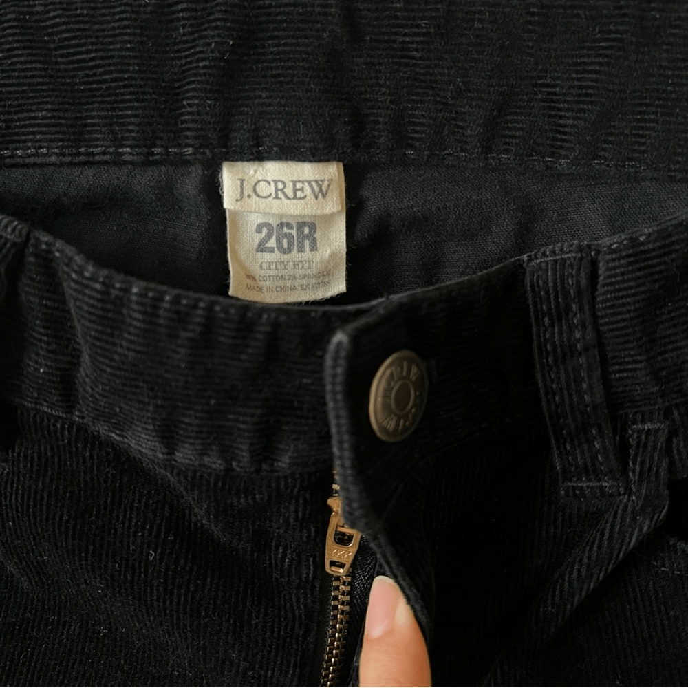 J. Crew City Fit Black Corduroy Pants Size 26R