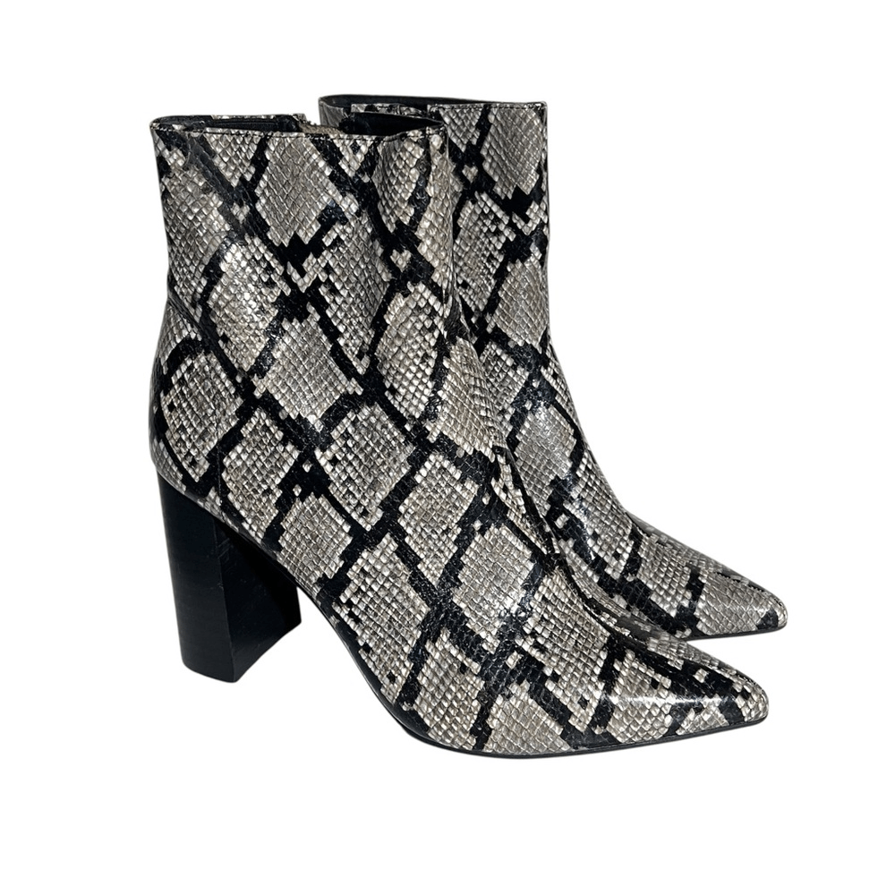 Jeffrey Campbell Raven Snake Print Heel Booties Size 8,5 M