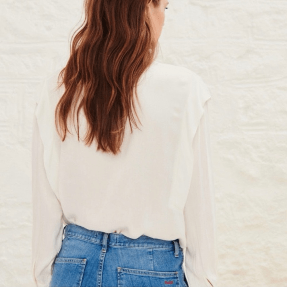 BA&SH Alia Lady Shirt in Ecru / Off White Long Sleeve Size Large US 8