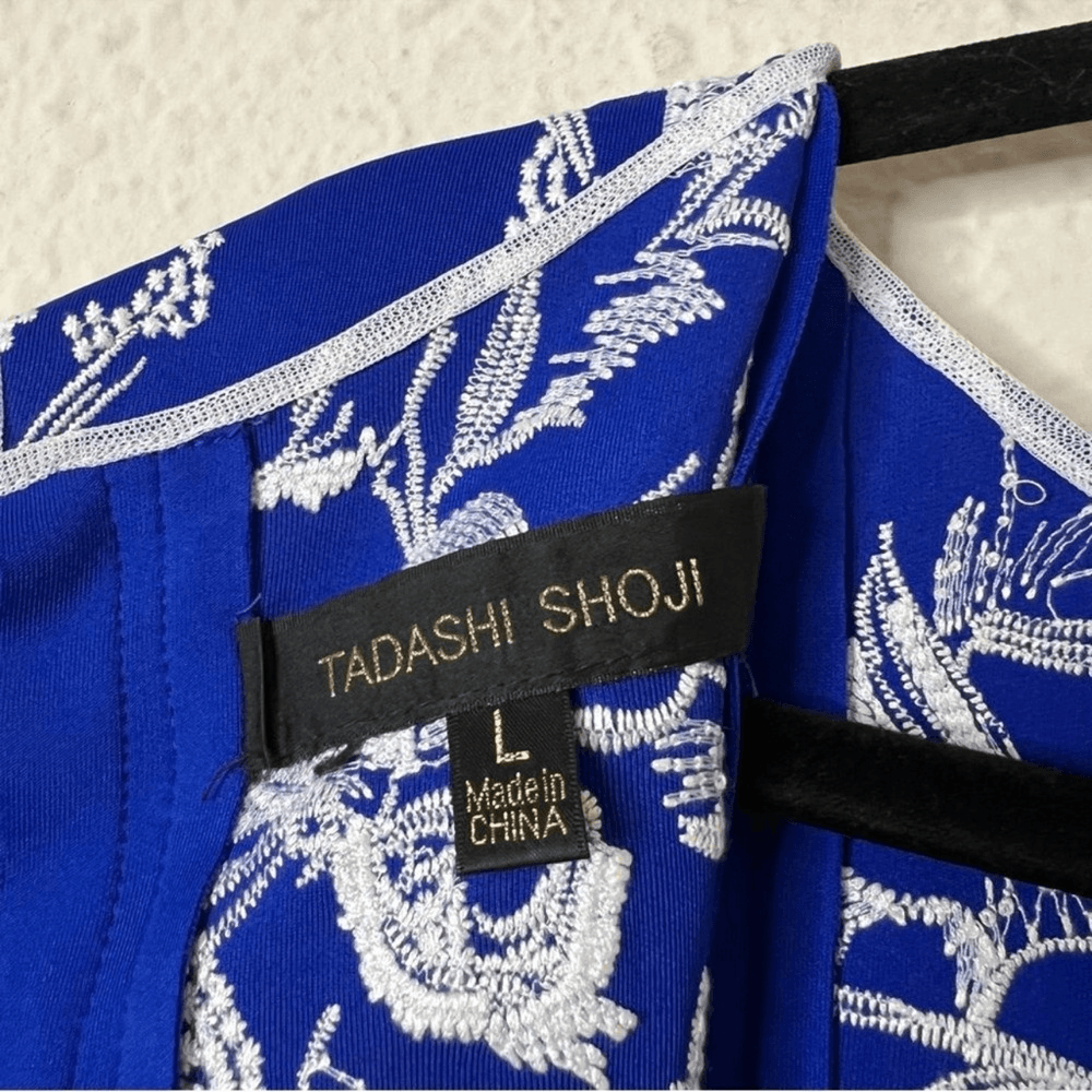 Tadashi Shoji Embroidered Neoprene Mini Dress Size Large