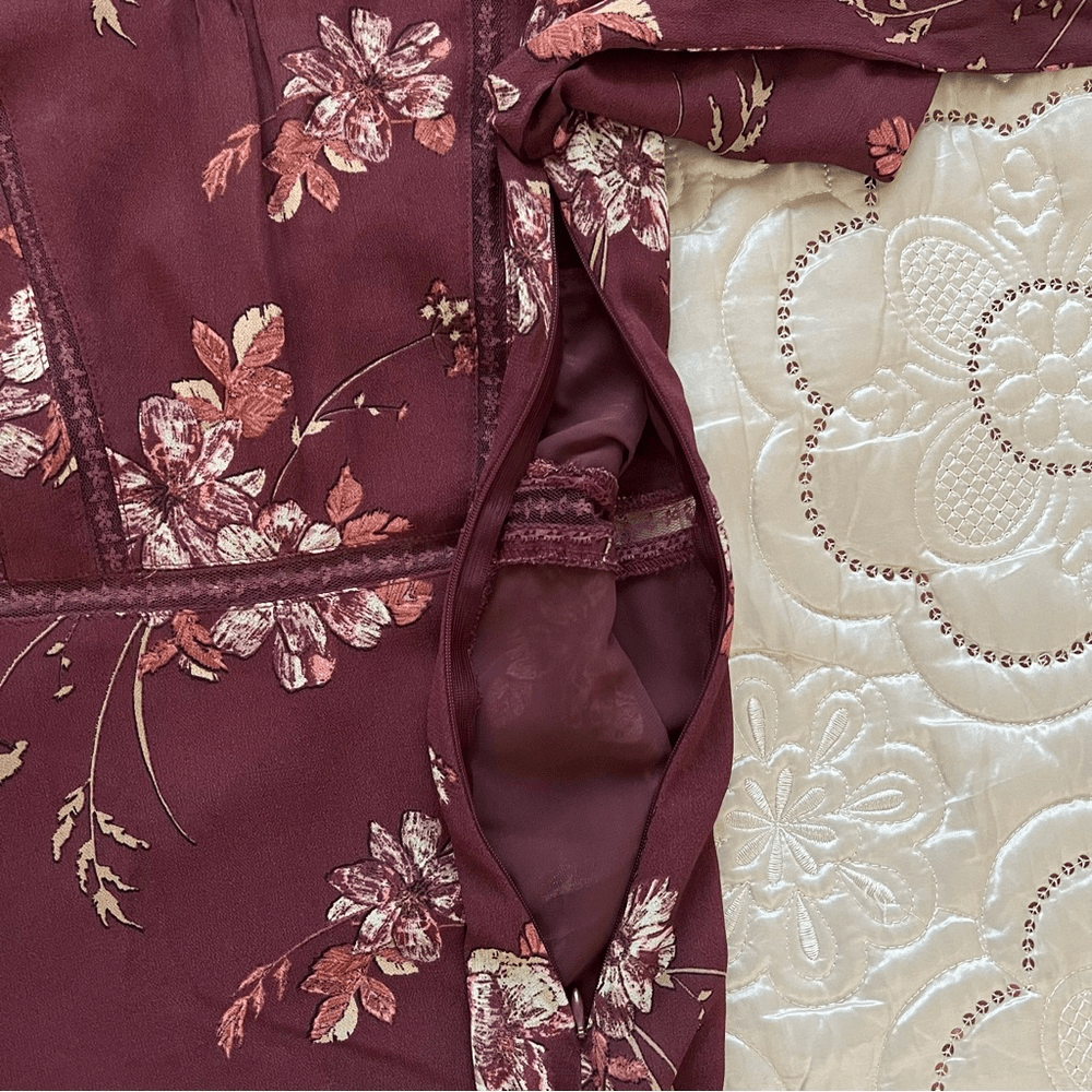 ATSR The Label Kirsten Floral Mini Dress A-Line Fit & Flare Size S Long Sleeve