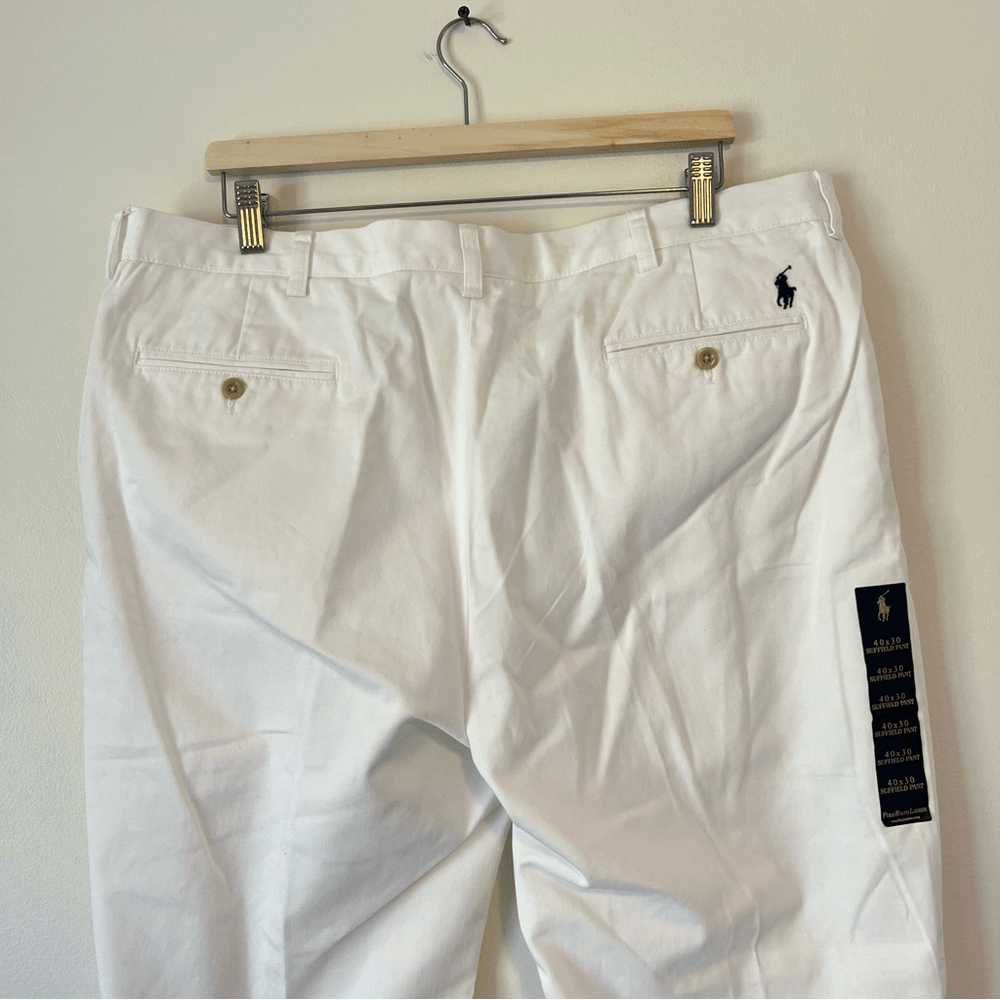 POLO RALPH LAUREN Men's Suffield White Chino Pants NEW 40x30