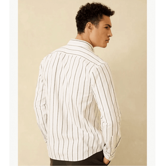 Banana Republic Men’s Linen Blend Striped Long Sleeve Button Down Shirt NEW XL