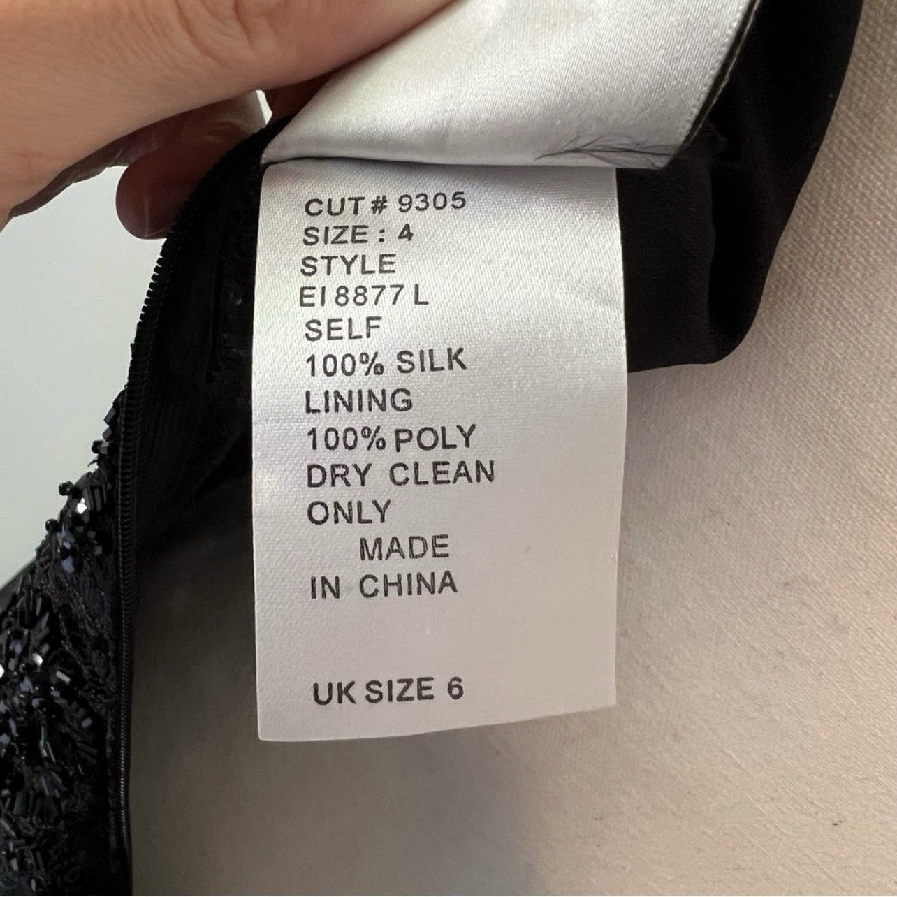 Tadashi Shoji Sequin 100% Silk Chiffon Gown Maxi Dress in Black Size 4