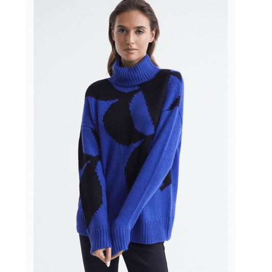 Reiss Brittany Wool Cashmere Turtleneck Sweater Size Small Chunky Knit