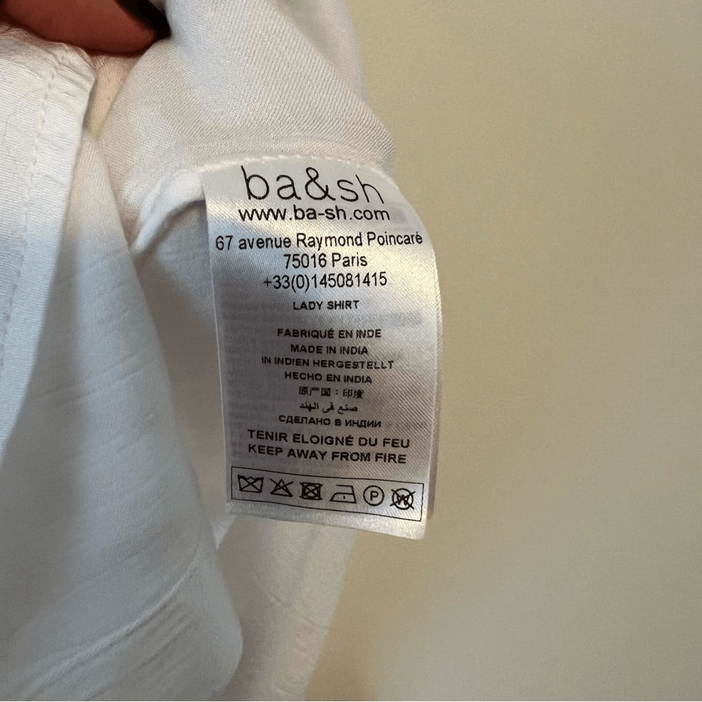 BA&SH Alia Lady Shirt in Ecru / Off White Long Sleeve Size Large US 8