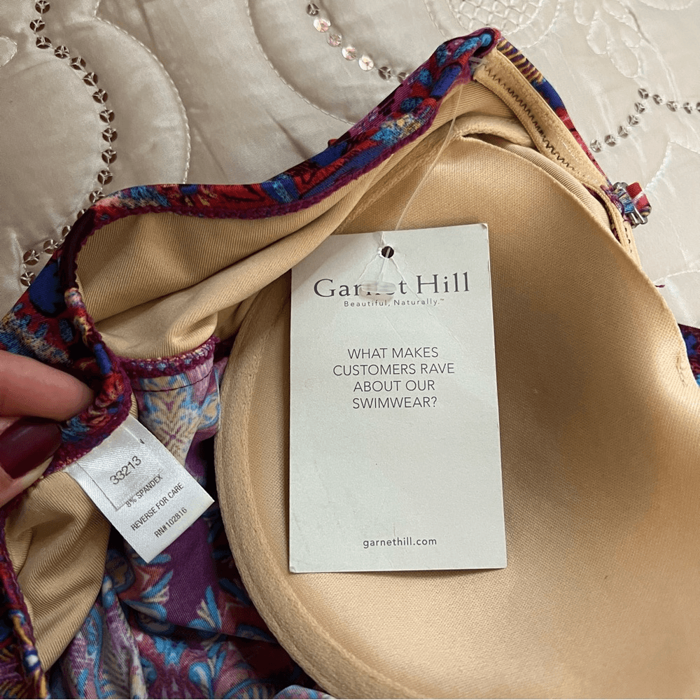 Garnet Hill Strapless One Piece Swimsuit NEW Size 12