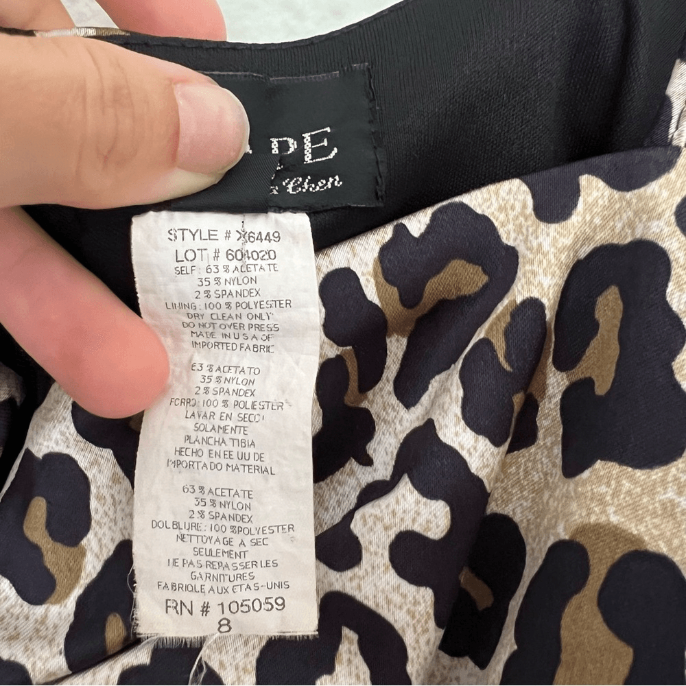 Xspace by Joanna Chen Leopard Animal Print  Dress Size 8