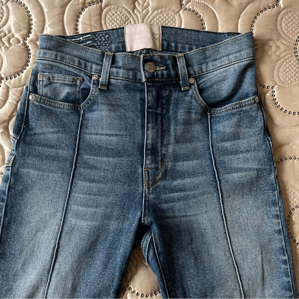 Revice High Rise Star Venus Crop Jeans Medium Wash Size 27