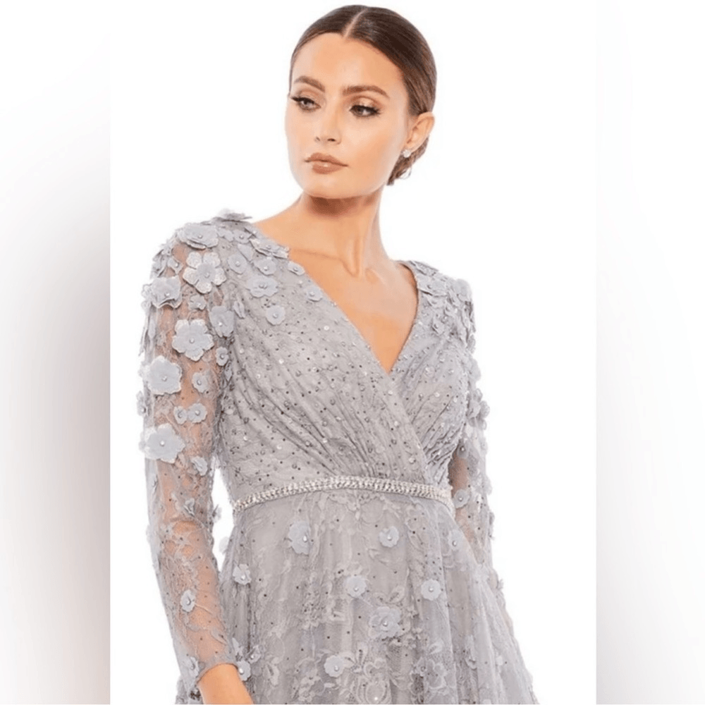 Mac Duggal Floral Embellished Lace A-Line Cocktail Dress NEW Size 8