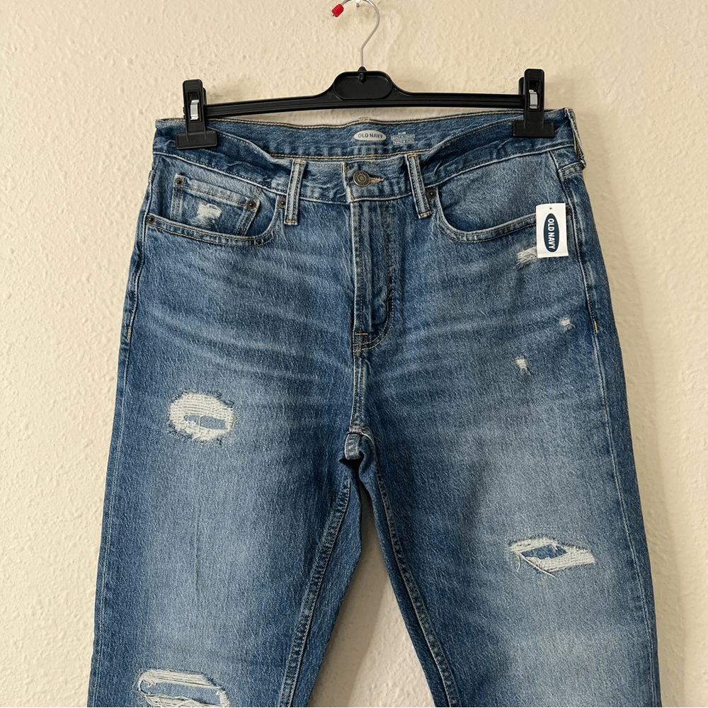 Old Navy Men's Medium Wash Slim Built-In Flex Rip-and-Repair Jeans NEW 33x32