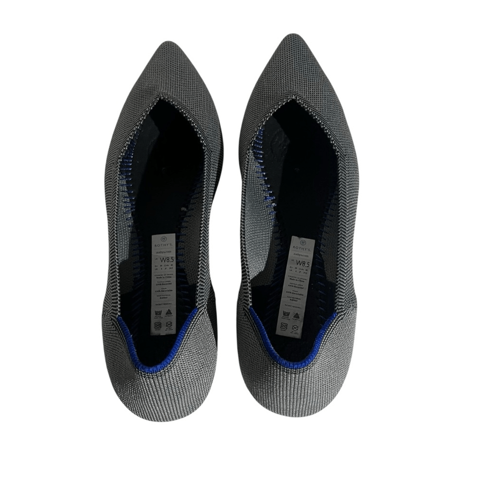 Rothy’s The Point Cloud Grey Birdseye Pointed Toe Flat