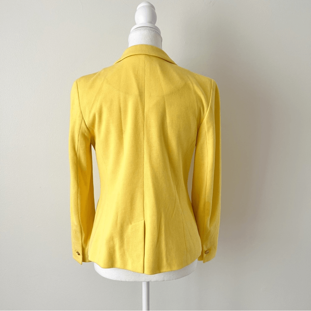 Talbots Aberdeen Yellow Cotton Knit Blazer Size 4P