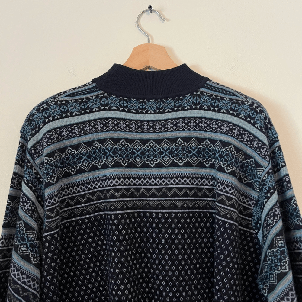 LORD & TAYLOR Nordic Fair Isle 100% Merino Wool Mock Neck Sweater Plus Size 3X