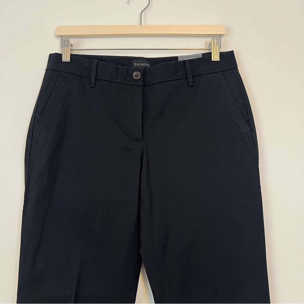 TALBOTS Relaxed Black Chino Pants NEW Size 4 Ankle Length