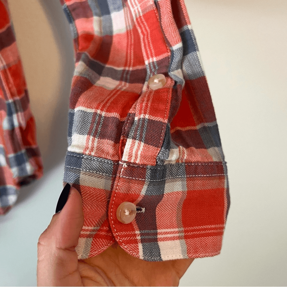 Madewell Ex-Boyfriend Plaid Flannel Button Down Shirt Size Small Long Sleeve