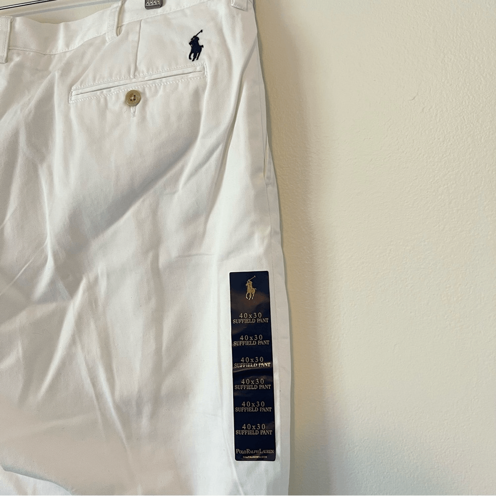 POLO RALPH LAUREN Men's Suffield White Chino Pants NEW 40x30
