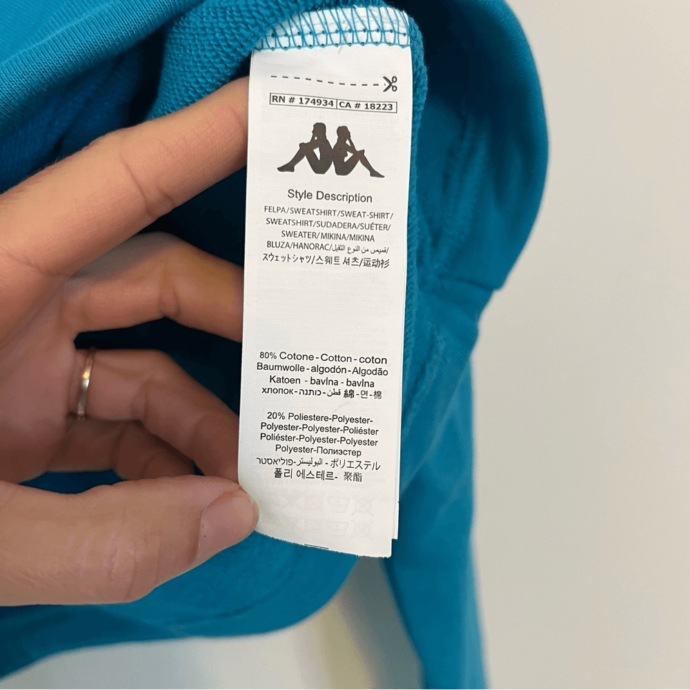 Kappa Pop Elanta Cropped Hoodie in Blue Size XS