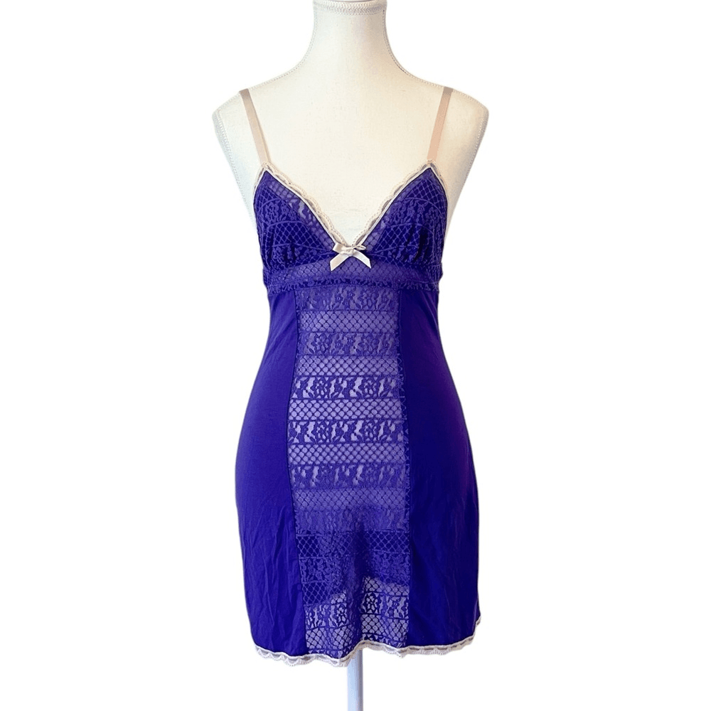 Victoria’s Secret Lace Slip Dress in Purple Size Medium