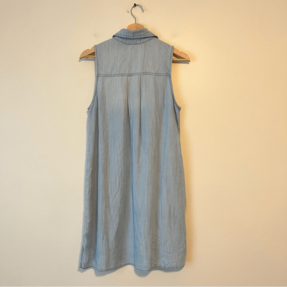 Cloth & Stone Sleeveless Chambray Blue Dress Size XS 100% Lyocell Tencel