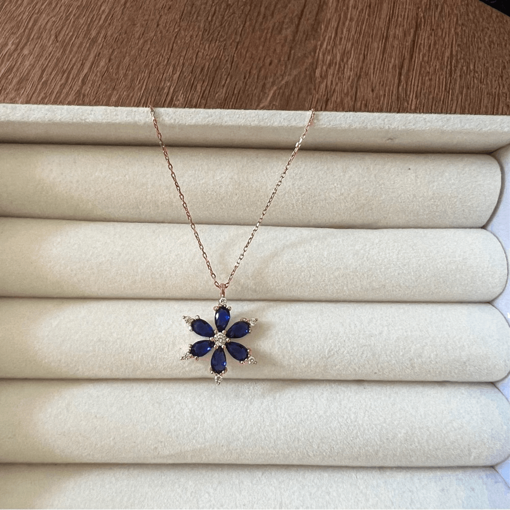 925 Silver Rose Plated Lotus Flower Necklace NEW