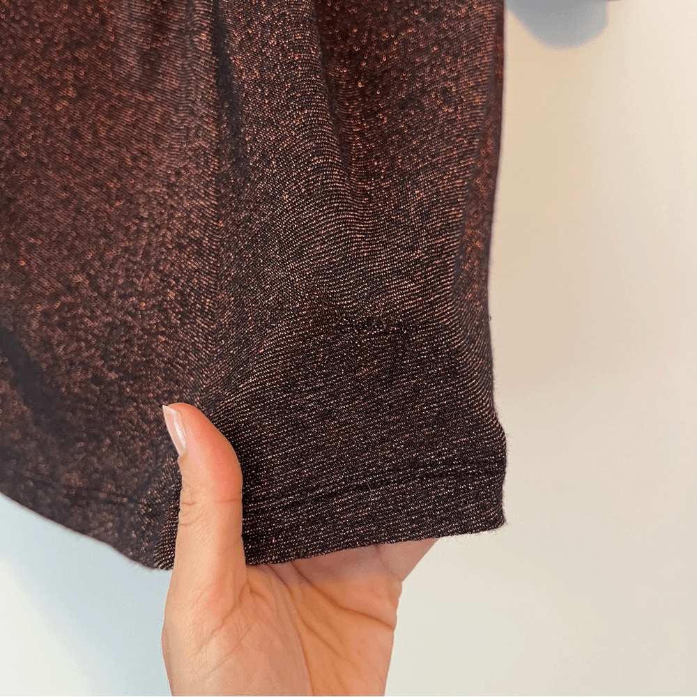 Ted Baker Lizzey Copper Metallic Long Sleeve Mini Dress Ted Size 3 US Size 8