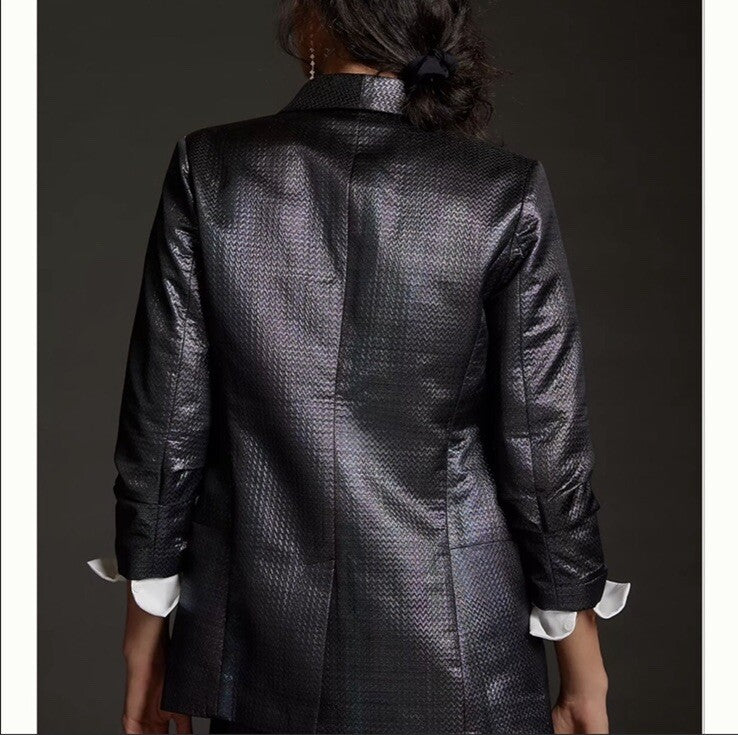 Anthropologie Hutch Textured Metallic Blazer NEW Size Small