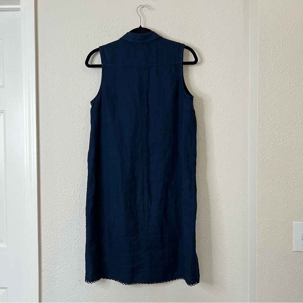 Tommy Hilfiger Linen Blend Navy Blue Sleeveless Mini Dress Size 4
