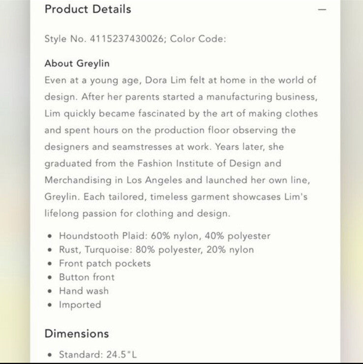 Anthropologie Houndstooth Shirt Jacket Greylin NEW Size Small