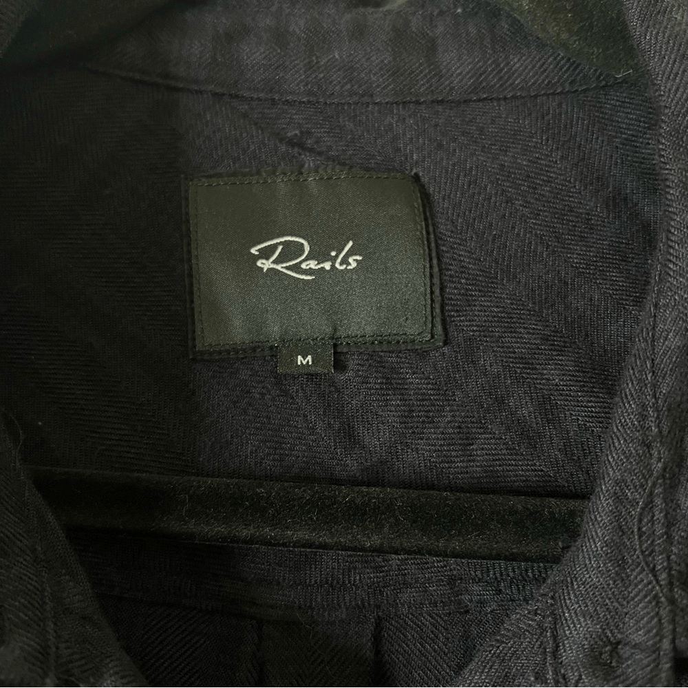 Rails Bianca Charcoal Shadow Plaid Flannel Shirt Dress Tunic Size Medium