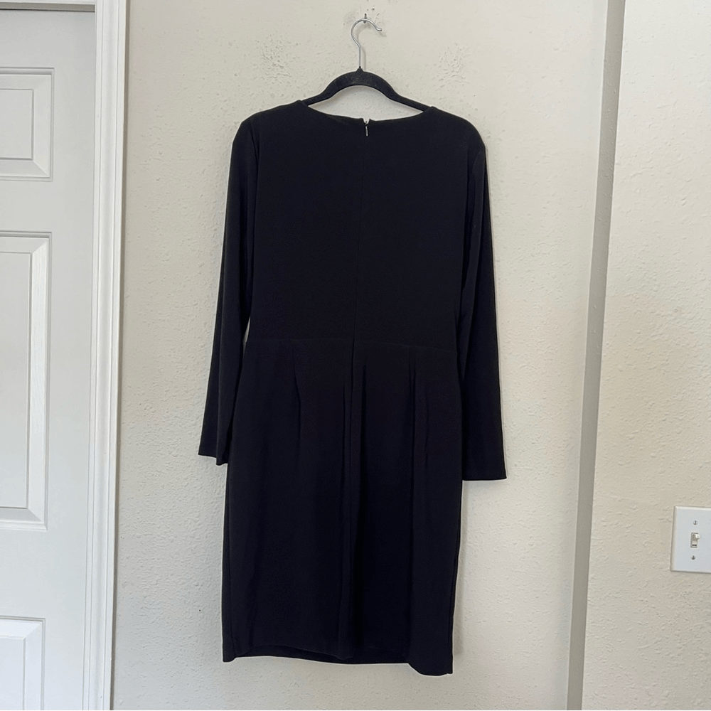Lauren Ralph Lauren Alexie Long Sleeve Sheath Dress Size 14 Black and Gray