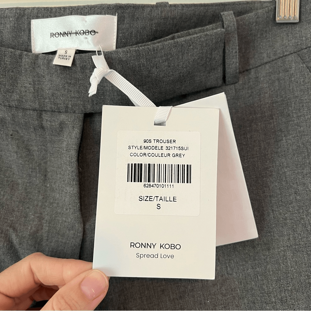 RONNY KOBO 90's Trouser Dress Pants in Grey NEW Size Small Low Rise Y2K 90s