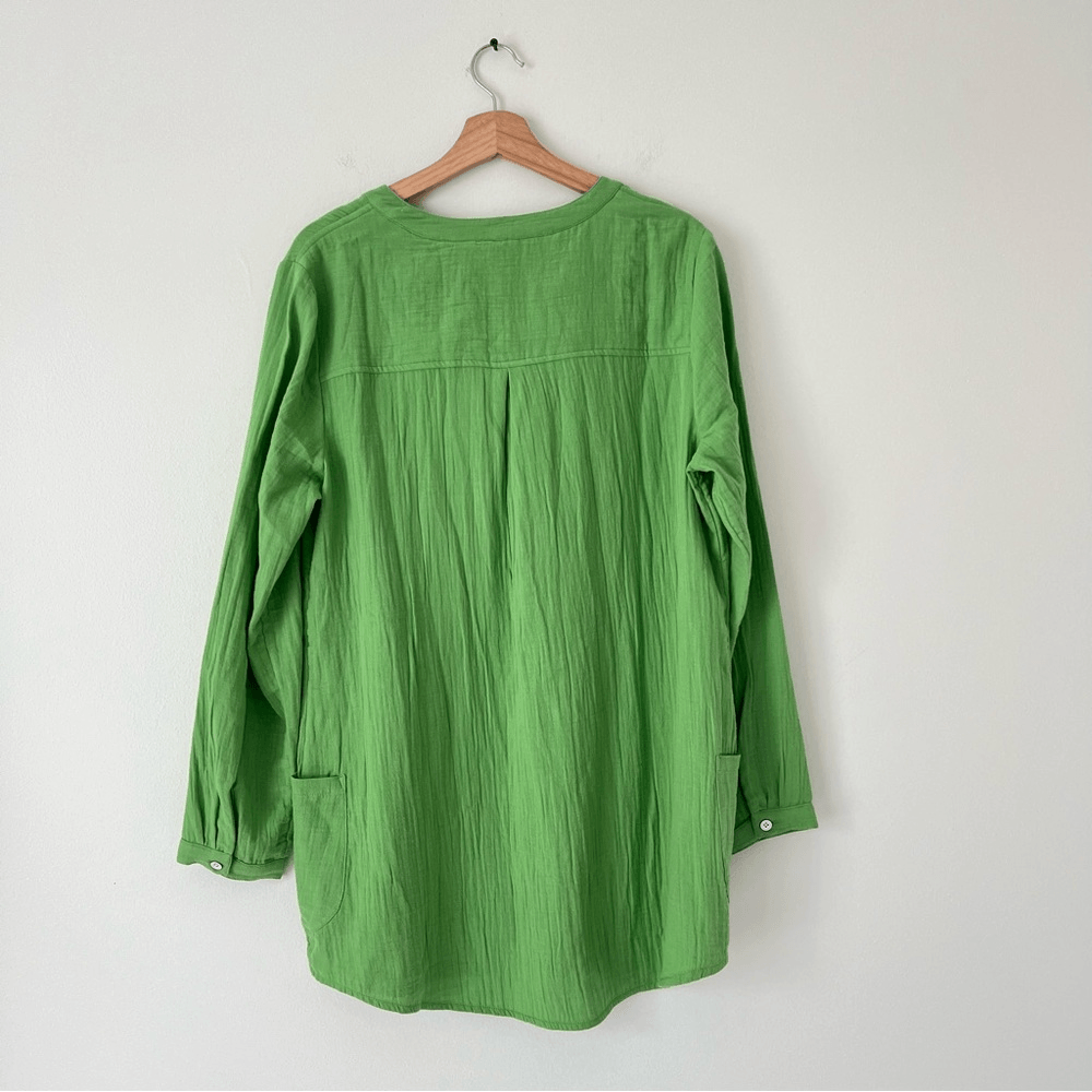 Soft Surroundings Santorini Gauze Tunic Pullover Shirt NEW Size Large in Green