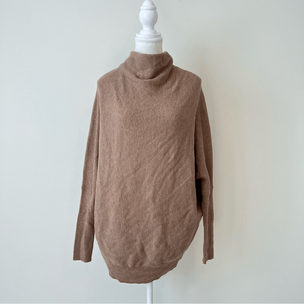 All Saints Ridley Wool Cashmere Blend Sweater in Tan Size Medium