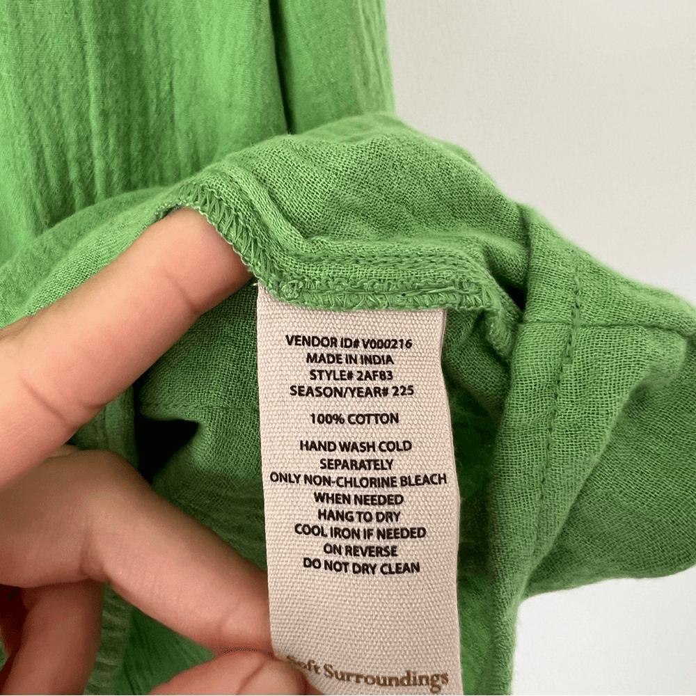 Soft Surroundings Santorini Gauze Tunic Pullover Shirt NEW Size Large in Green